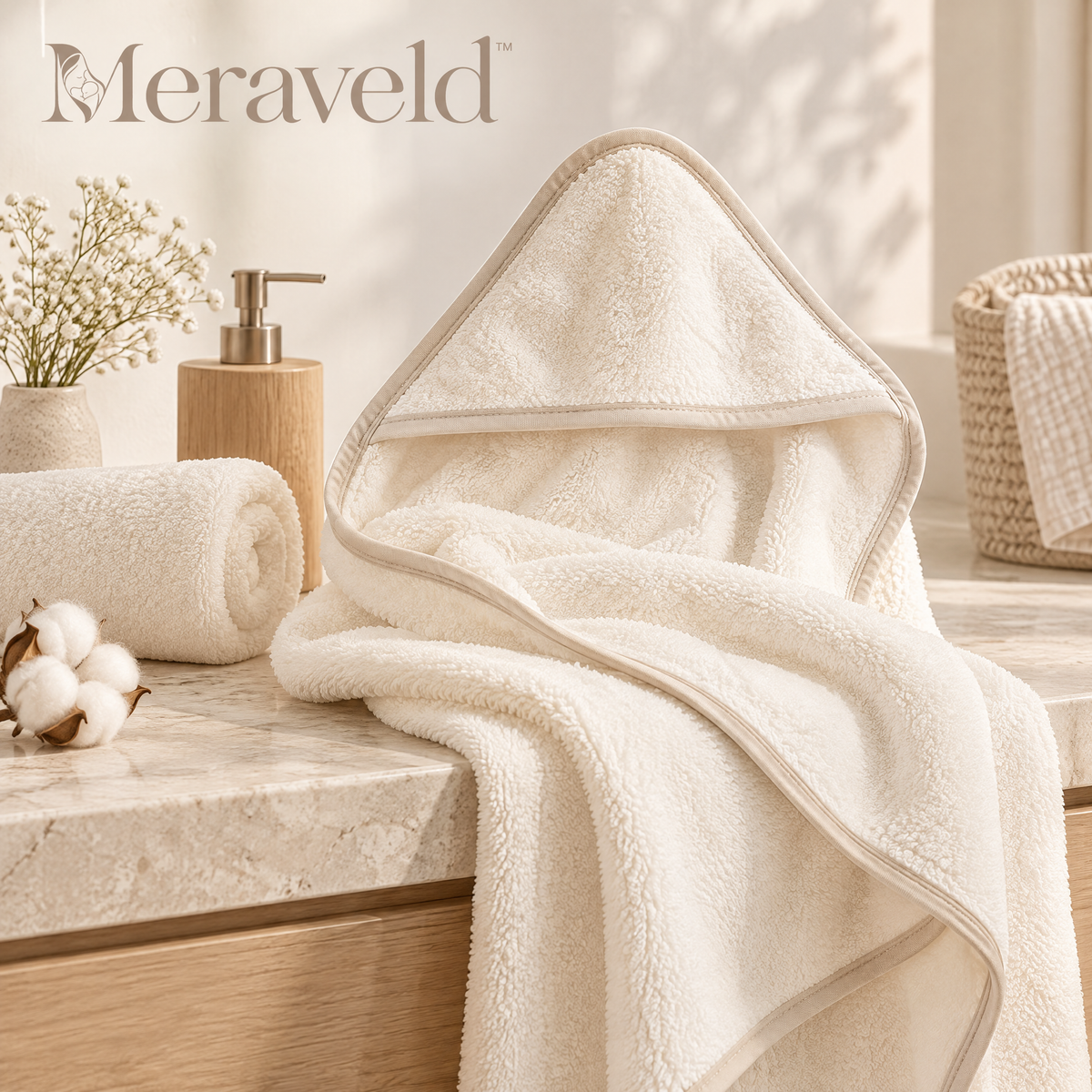 Meraveld™ Plush Hooded Baby Towel